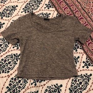 basic grey crop top from brandy melville